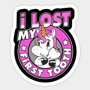 I Lost My First Tooth Tooth Fairy Cute Unicorn Sticker